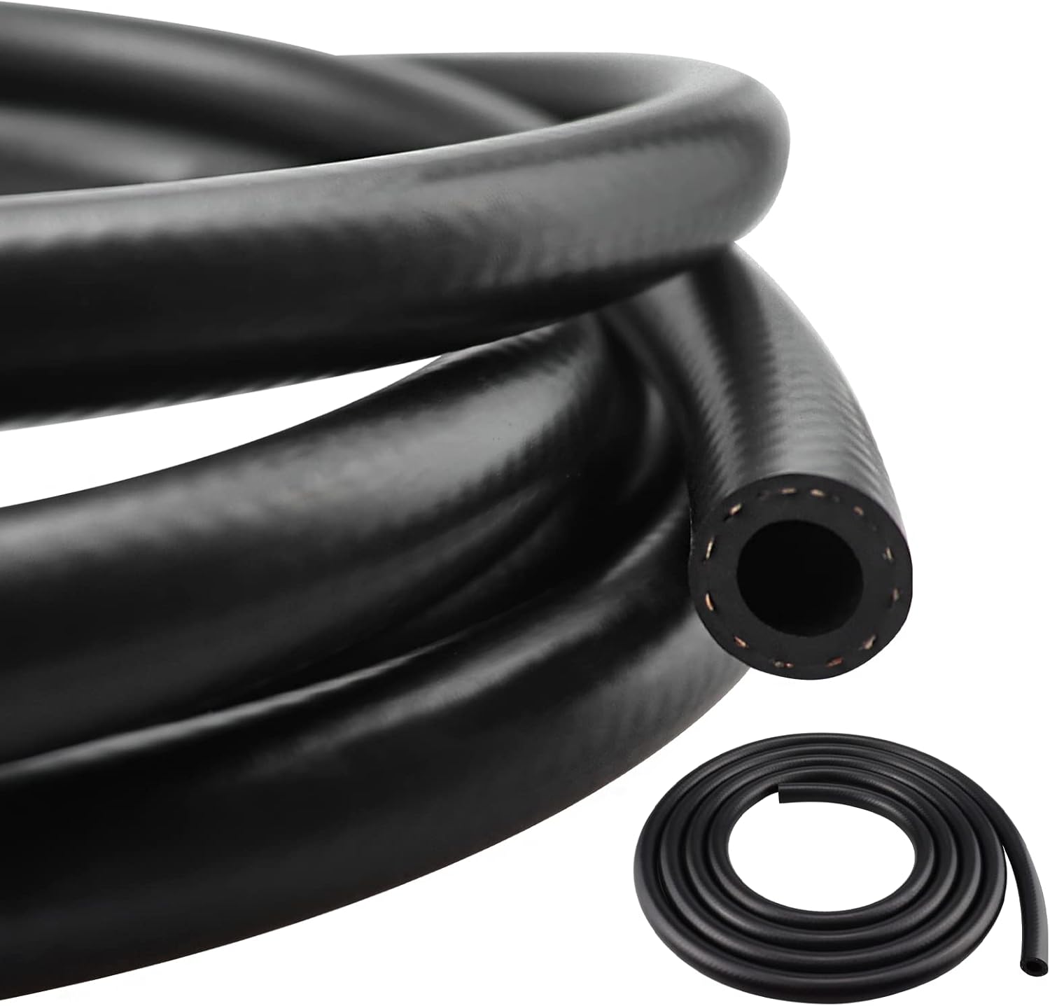 10 Feet LSGCQ Fuel Line Hose, 1/4 Inch ID NBR Rubber Fuel Line for Small Engines - 4AN Push-On