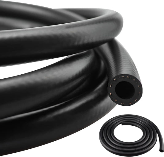 10 Feet LSGCQ Fuel Line Hose, 1/4 Inch ID NBR Rubber Fuel Line for Small Engines - 4AN Push-On
