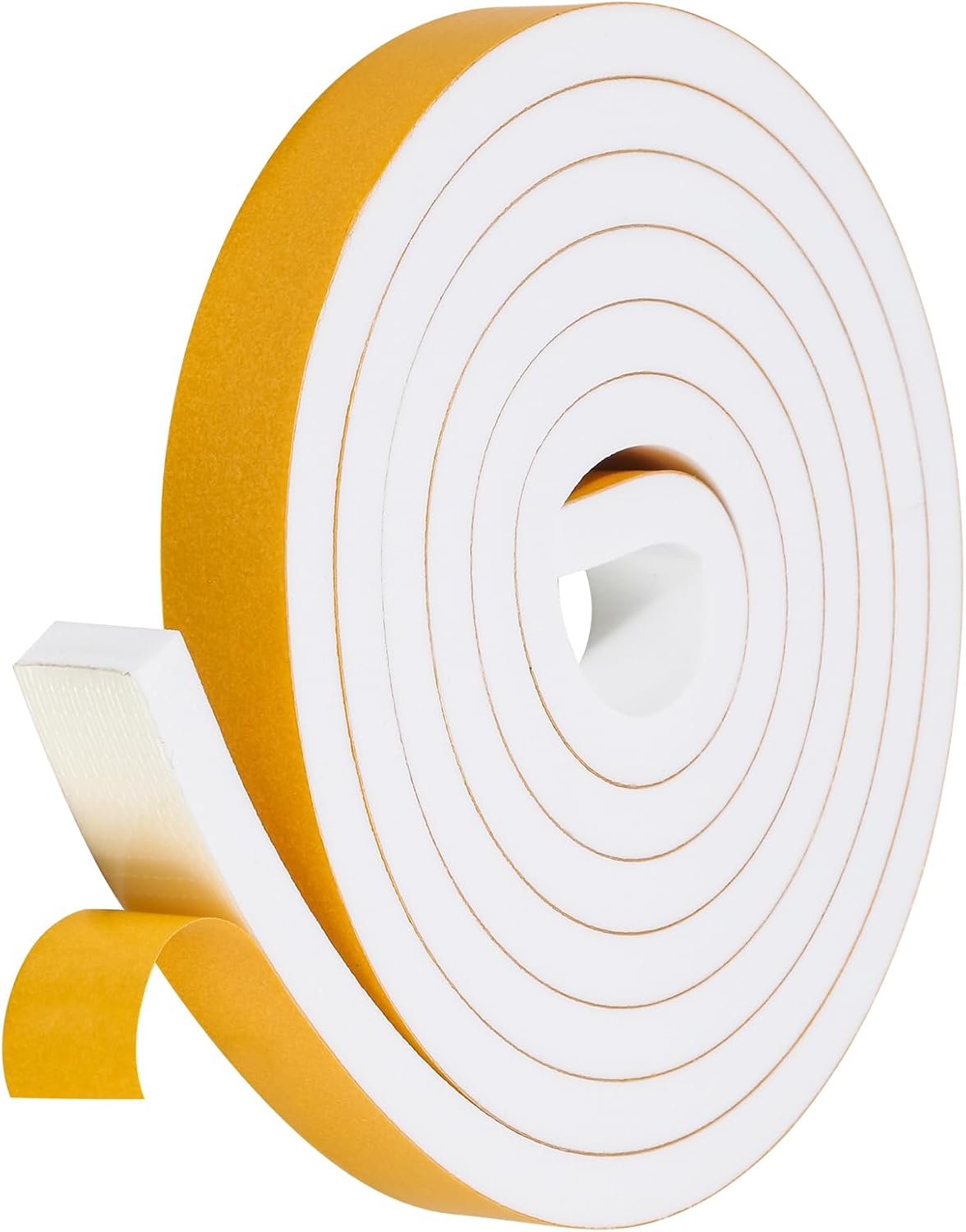 10 Feet Weather Stripping Seal for Door Window - High Density Foam Tape for Soundproofing and Insulation - White, 1" X 1/2