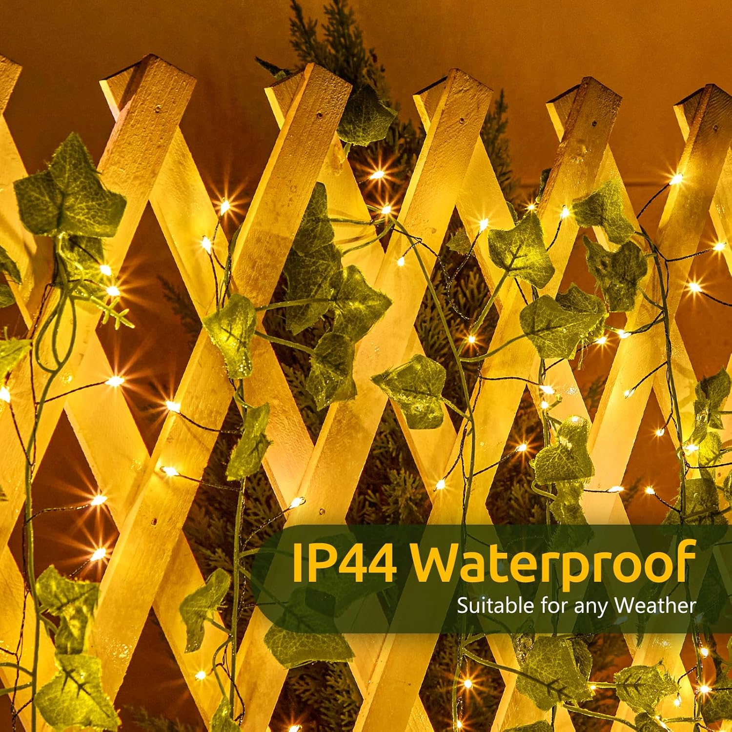 10 FT 120LED Fairy Lights Battery Operated with Timer & 8 Lighting Modes - Waterproof Cluster Lights for Wedding and Christmas Decoration