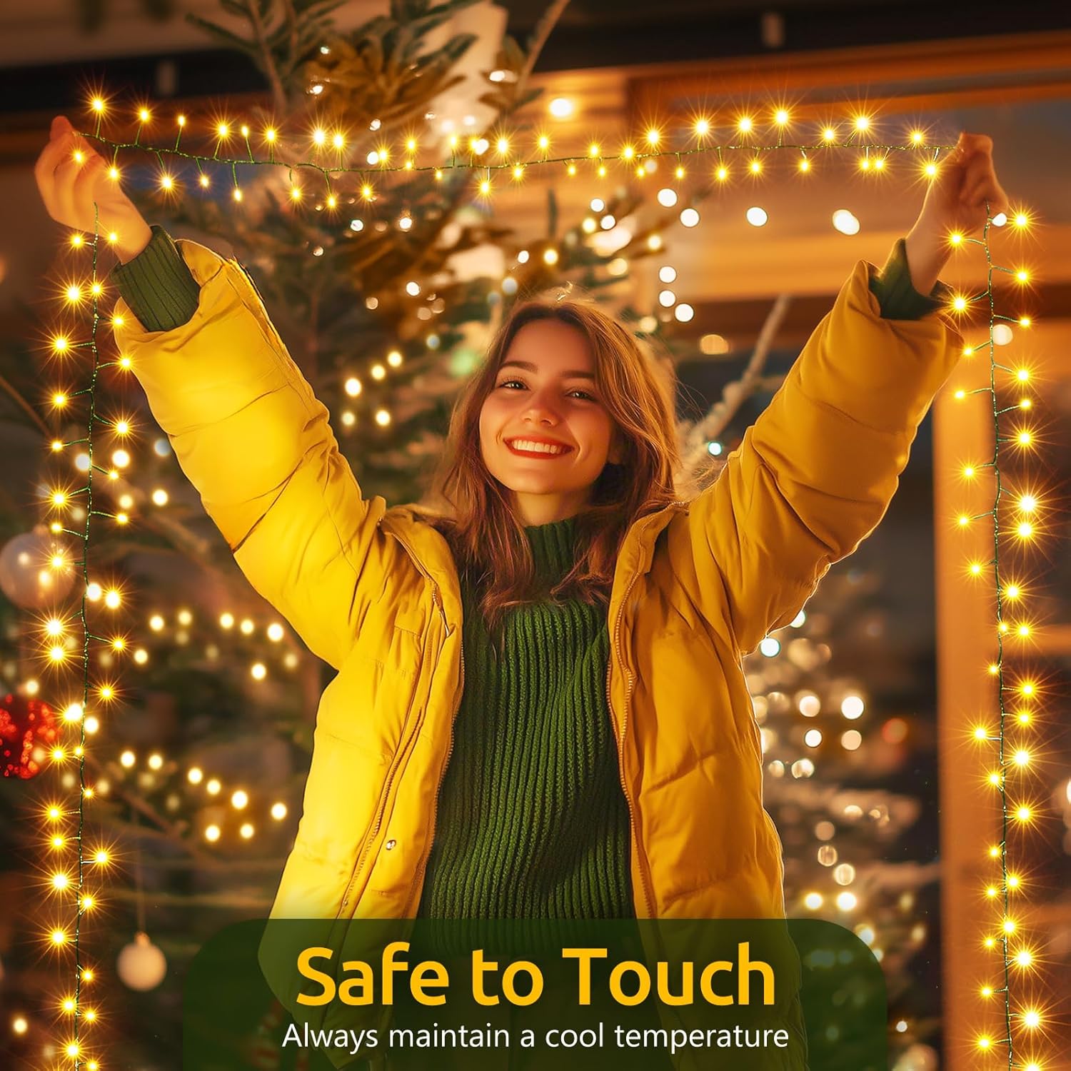 10 FT 120LED Fairy Lights Battery Operated with Timer & 8 Lighting Modes - Waterproof Cluster Lights for Wedding and Christmas Decoration