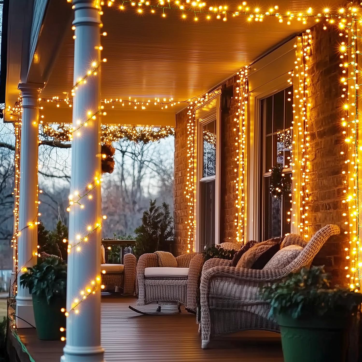 10 FT 120LED Fairy Lights Battery Operated with Timer & 8 Lighting Modes - Waterproof Cluster Lights for Wedding and Christmas Decoration