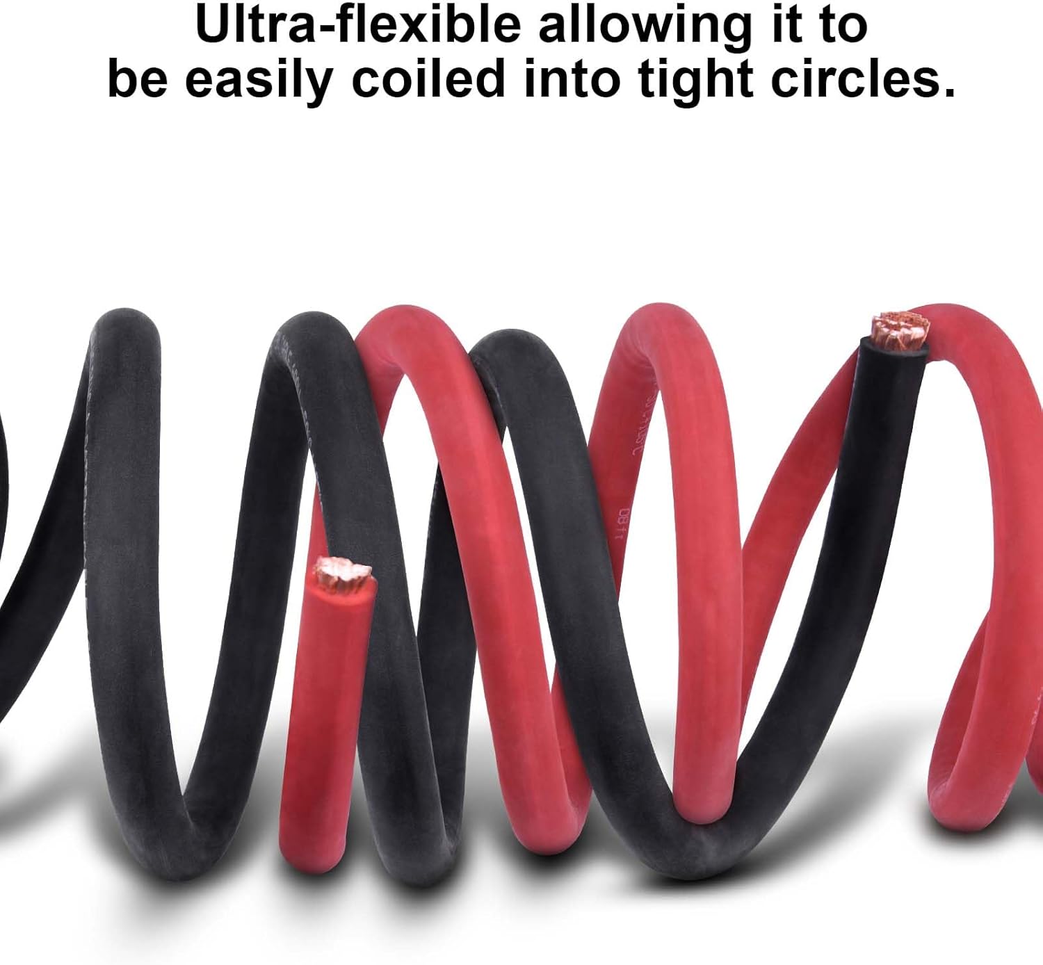 10 Ft Black + 10 Ft Red Battery Welding Wire Set with Copper Cable Lugs and Heat Shrink Tubing
