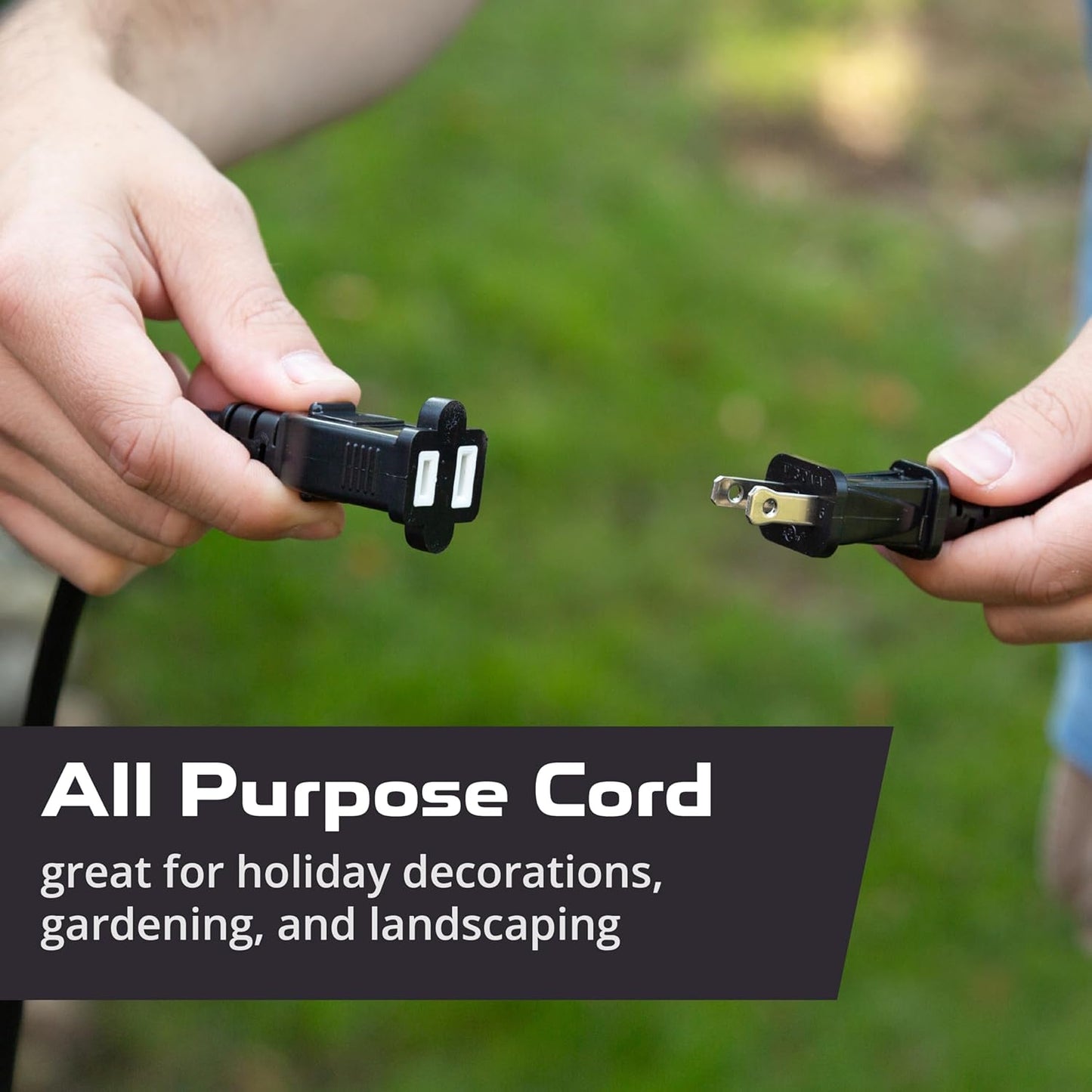 10 ft Black Weatherproof Outdoor Extension Cord with Polarized Plug - SJTW 16 AWG for Indoor & Outdoor Use by Iron Forge Cable