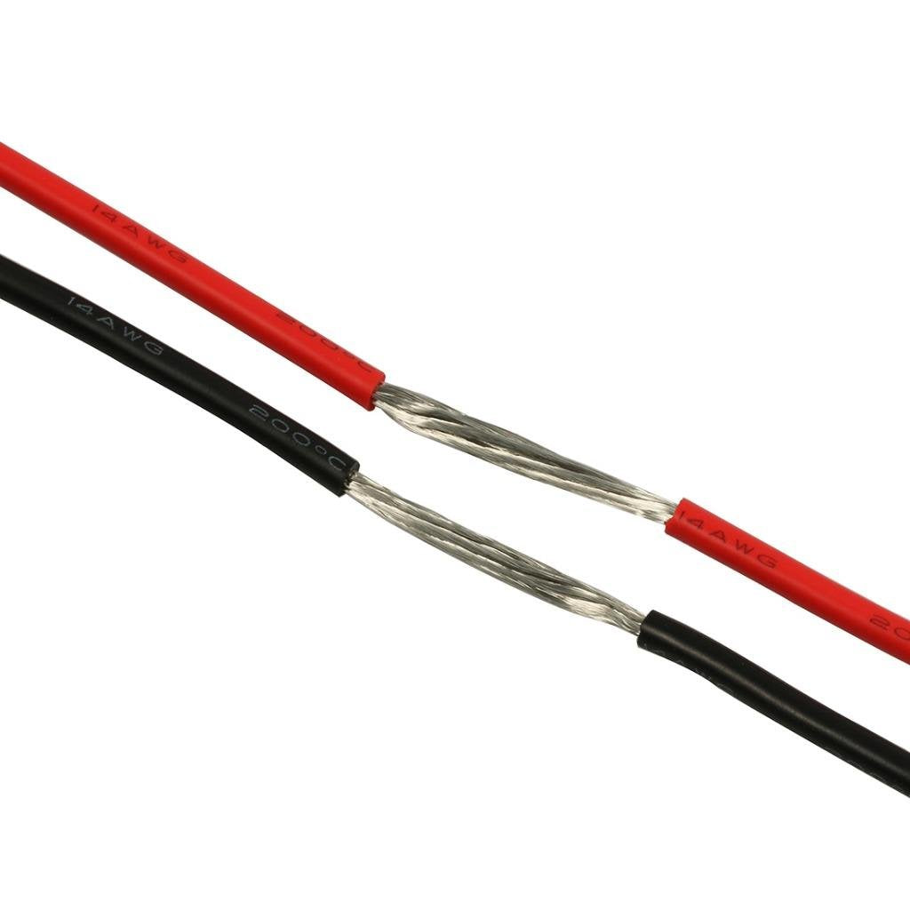 10 ft BNTECHGO 14 Gauge Silicone Wire Set - Red & Black Flexible 14 AWG Stranded Tinned Copper Wire