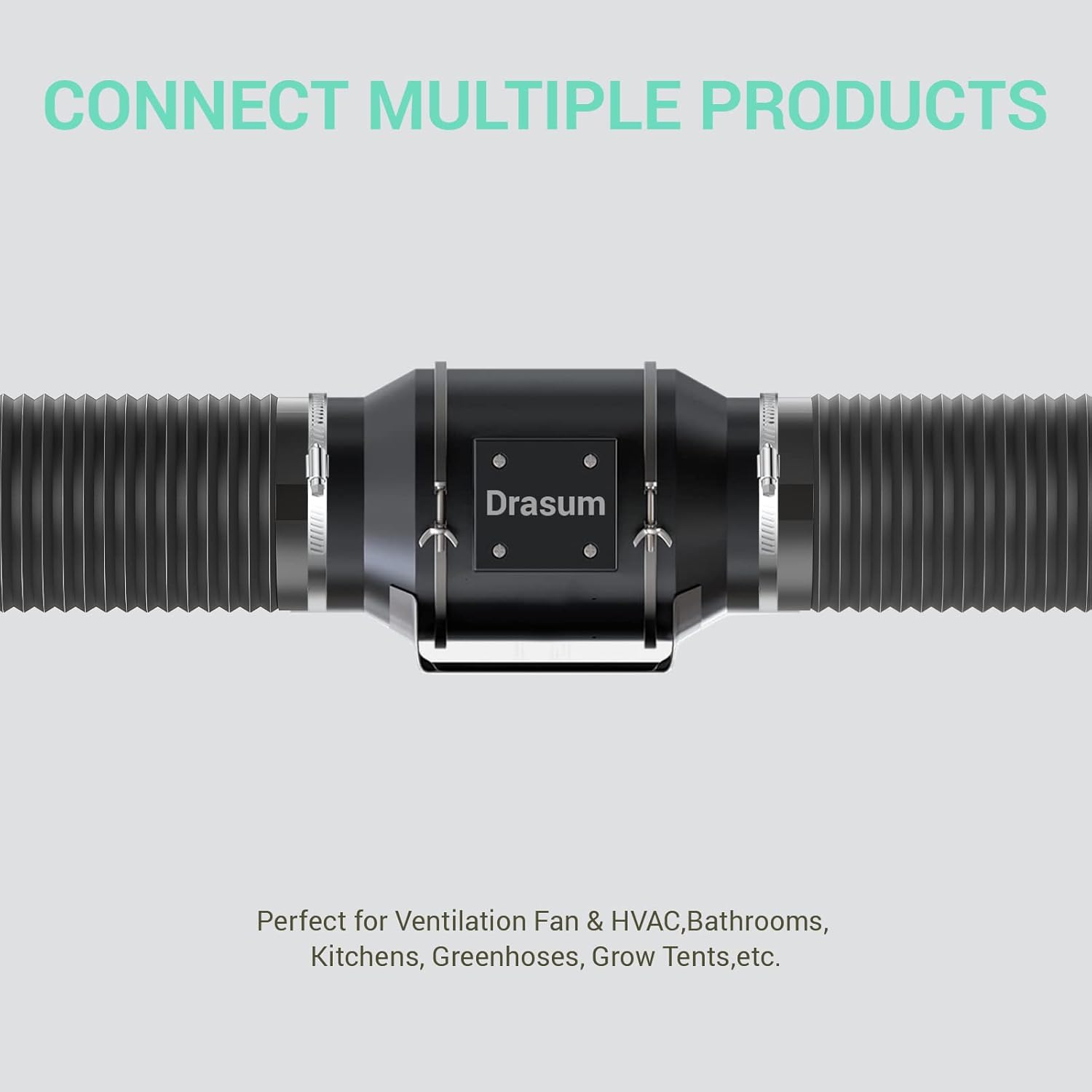 10 FT Drasum Dryer Vent Hose 4 Inch Duct - Flexible 4 Layer PVC and Aluminum Duct with 2 Clamps for HVAC Ventilation