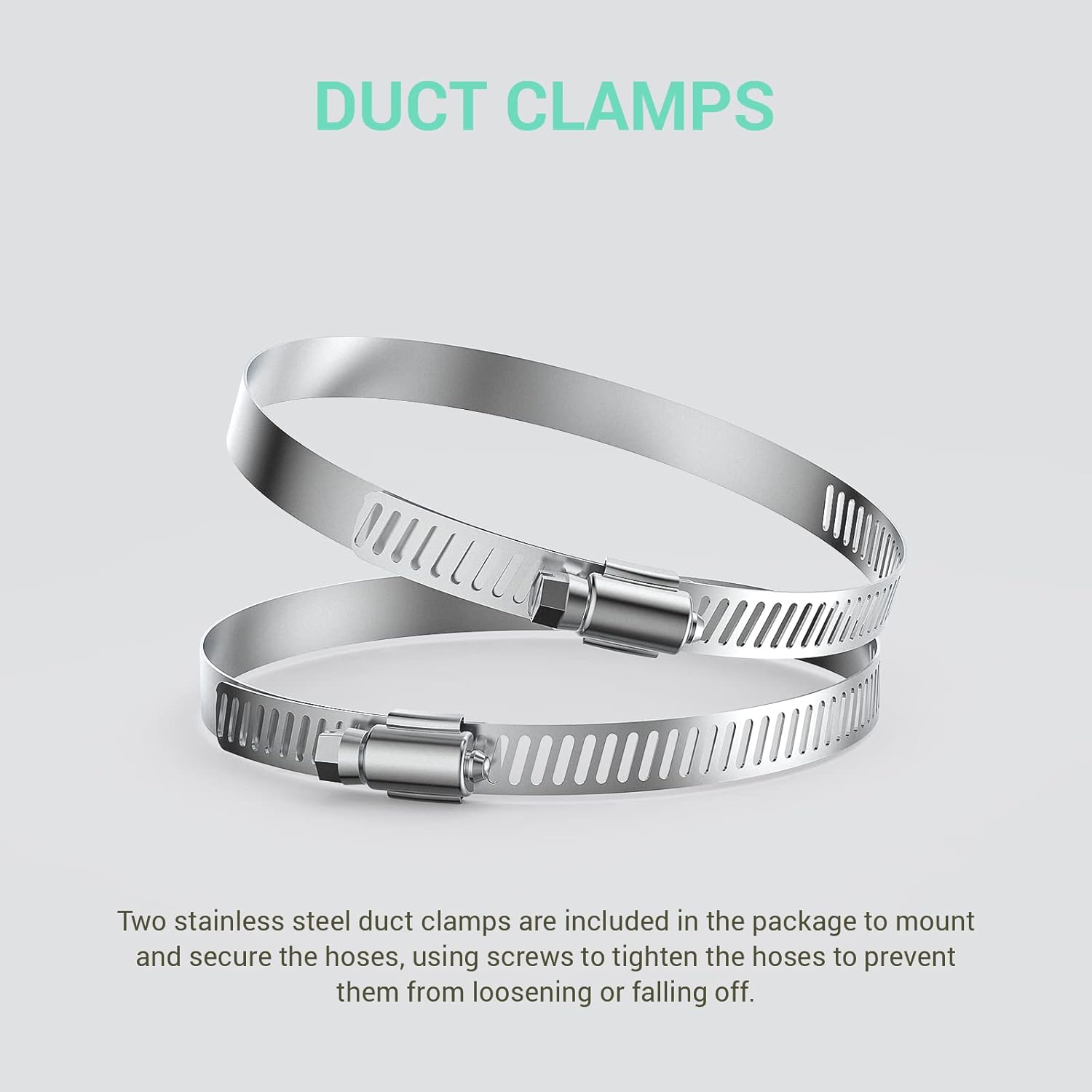 10 FT Drasum Dryer Vent Hose 4 Inch Duct - Flexible 4 Layer PVC and Aluminum Duct with 2 Clamps for HVAC Ventilation