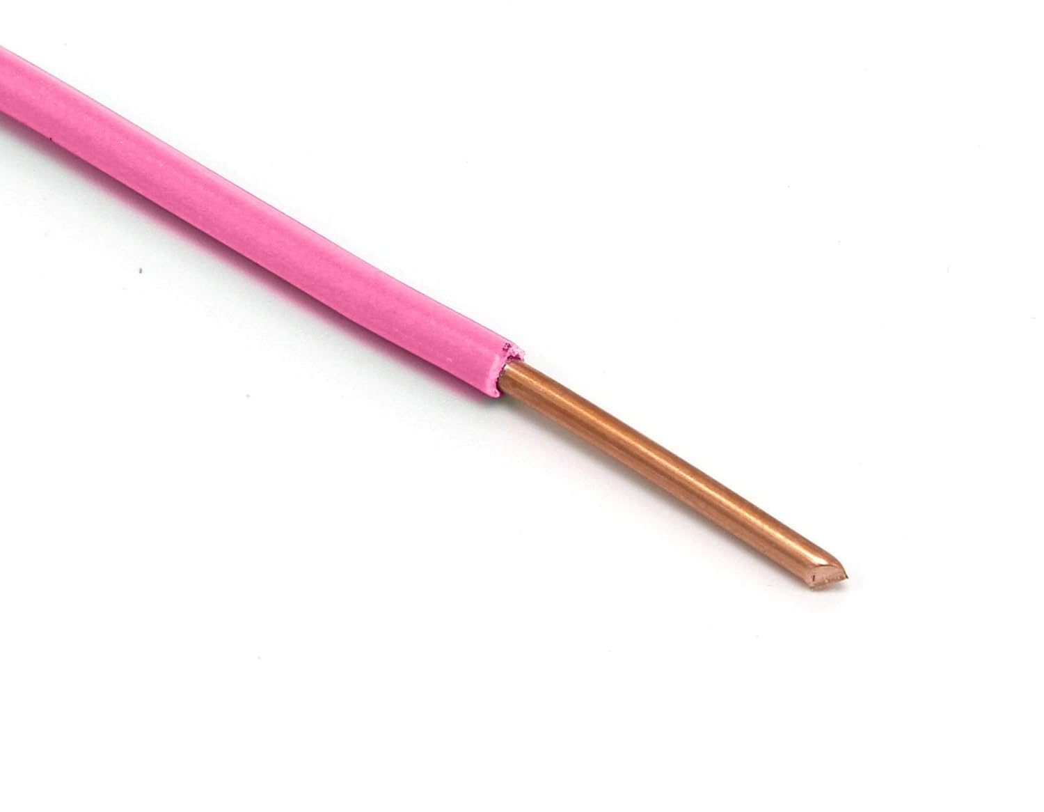 10 ft Insulated Solid Copper THHN/THWN Wire - 10 AWG, USA Made, Residential/Commercial/Industrial Use, 600V, Pink Color
