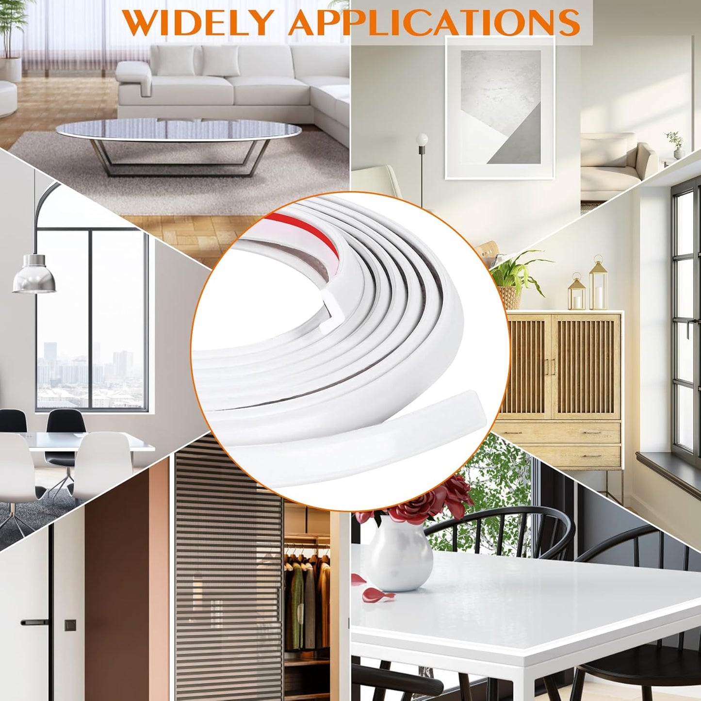 10 Ft L-Shape Peel and Stick Tile Edge Trim in White for Bathroom Backsplash and Shower Wall