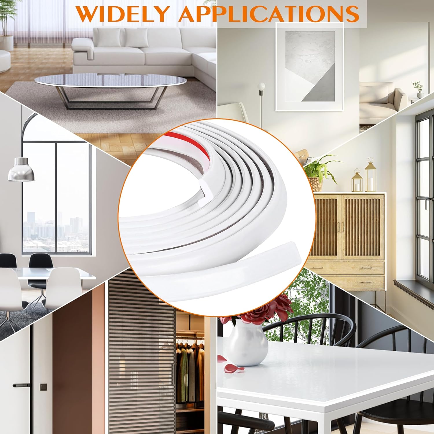 10 Ft L-Shape Peel and Stick Tile Edge Trim in White for Bathroom Backsplash and Shower Wall