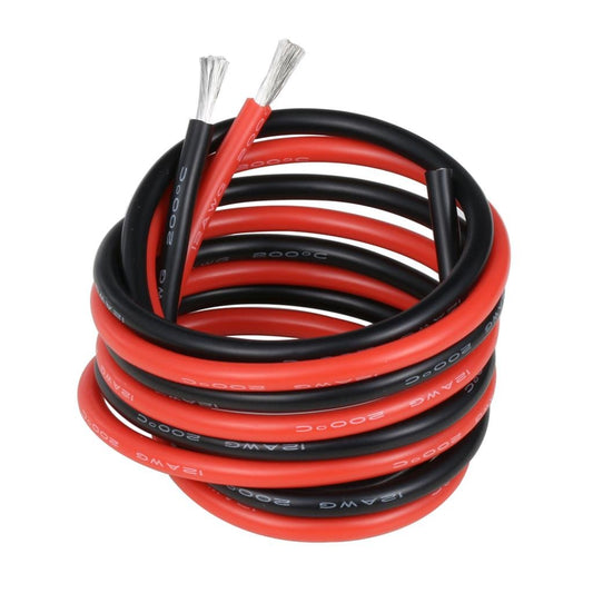 10 ft Red + 10 ft Black 12 AWG Silicone Copper Wire - BNTECHGO Flexible Stranded Tinned - 12 Gauge Wire