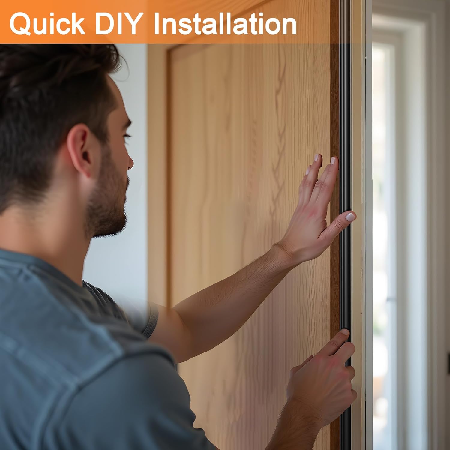 10 Ft Rubber Door Weather Stripping Seal Strip - D Shaped Self Adhesive Soundproofing for Windows & Doors