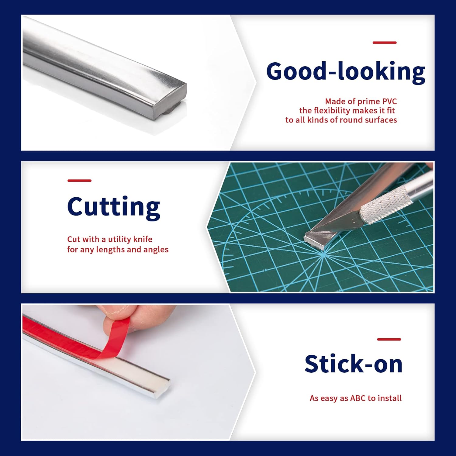 10 Ft Stainless Steel Peel and Stick Trim for Backsplash Tile Edge - Self-Adhesive Flexible Corner Decor Panels by Art3d Wall