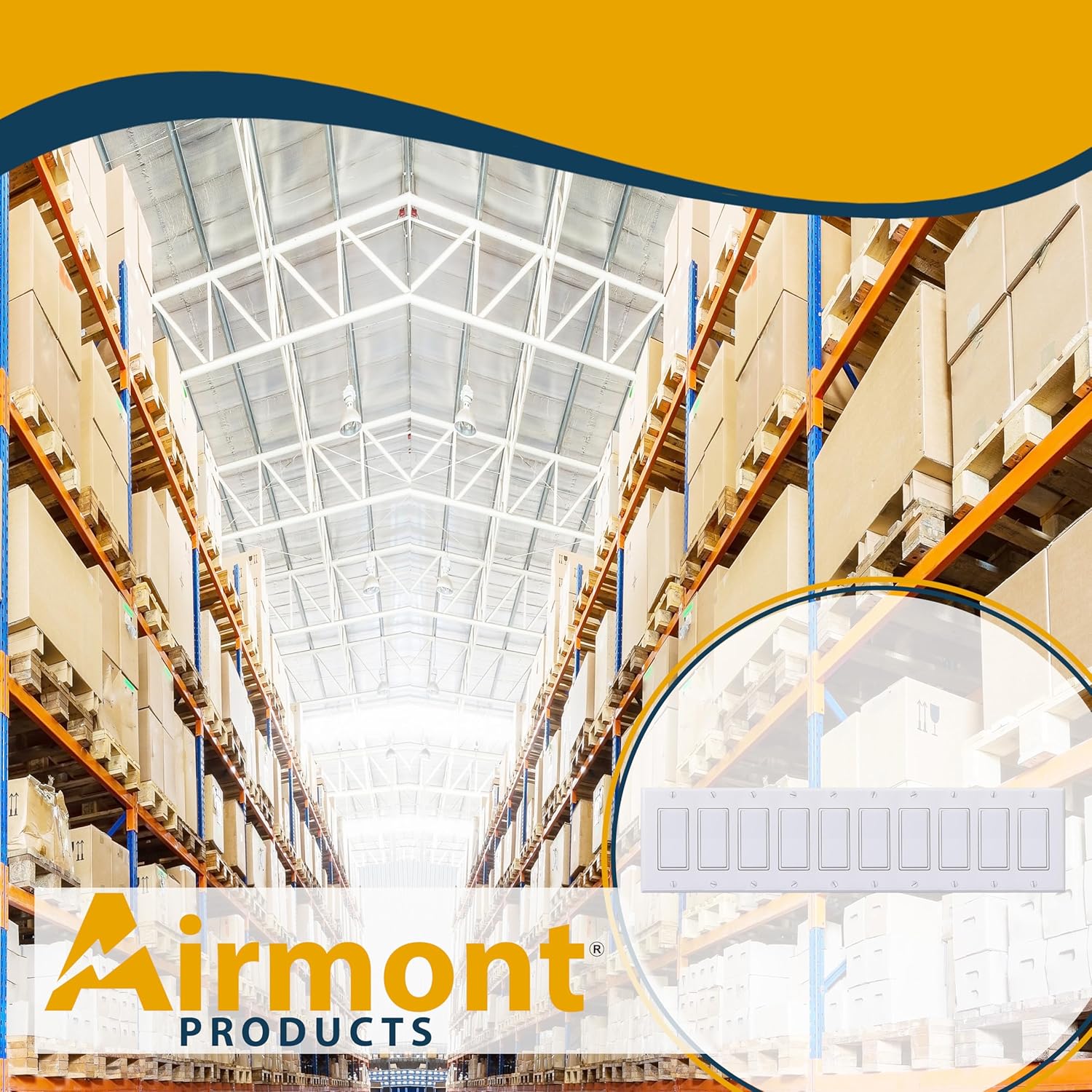 10-Gang Rocker Switch Cover - White Painted Metal Wall Plate - 4.5 x 19'' - Corrosion Resistant - Unbreakable Metal - 1 Pack