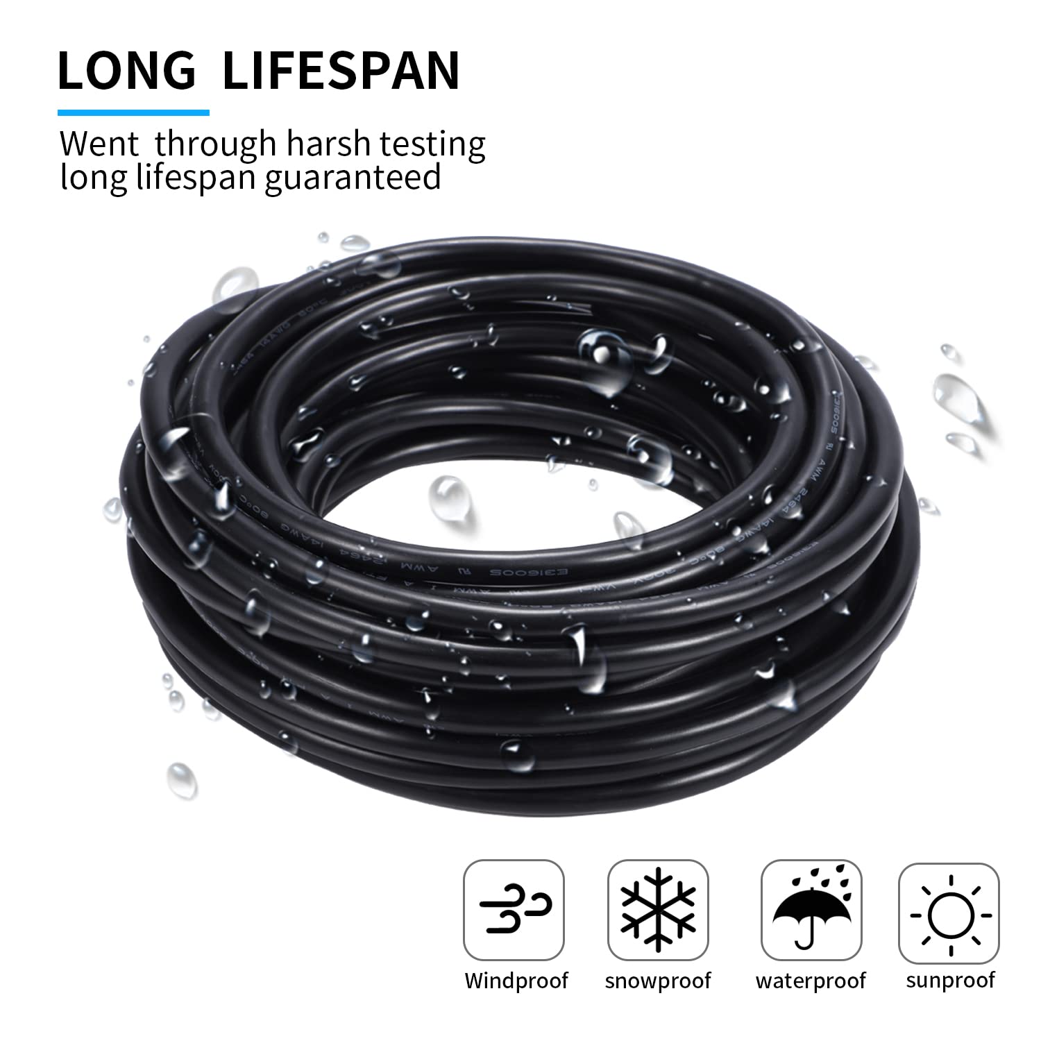 10 Gauge 2 Conductor Electrical Wire - 10 AWG Stranded PVC Cord - 65.6FT - Outdoor Lighting, Automotive, Solar Panel - Oxygen-Free Copper Cable