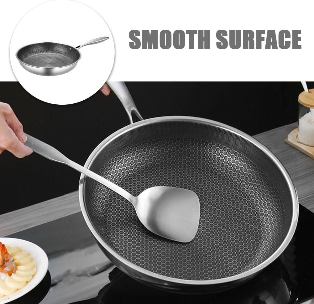 10" Hexagon Non-Stick Stainless Steel Frying Pan - Induction Ready Deep Skillet Sauté Pan (46x26x4.7cm)