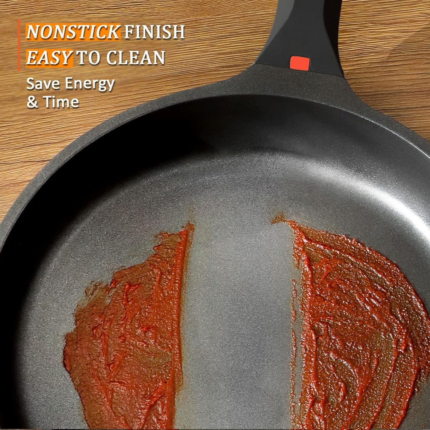 10 IN DIIG Non Stick Frying Pan with Lid - PFOA Free Aluminum Skillet for Gas, Electric Stove Top