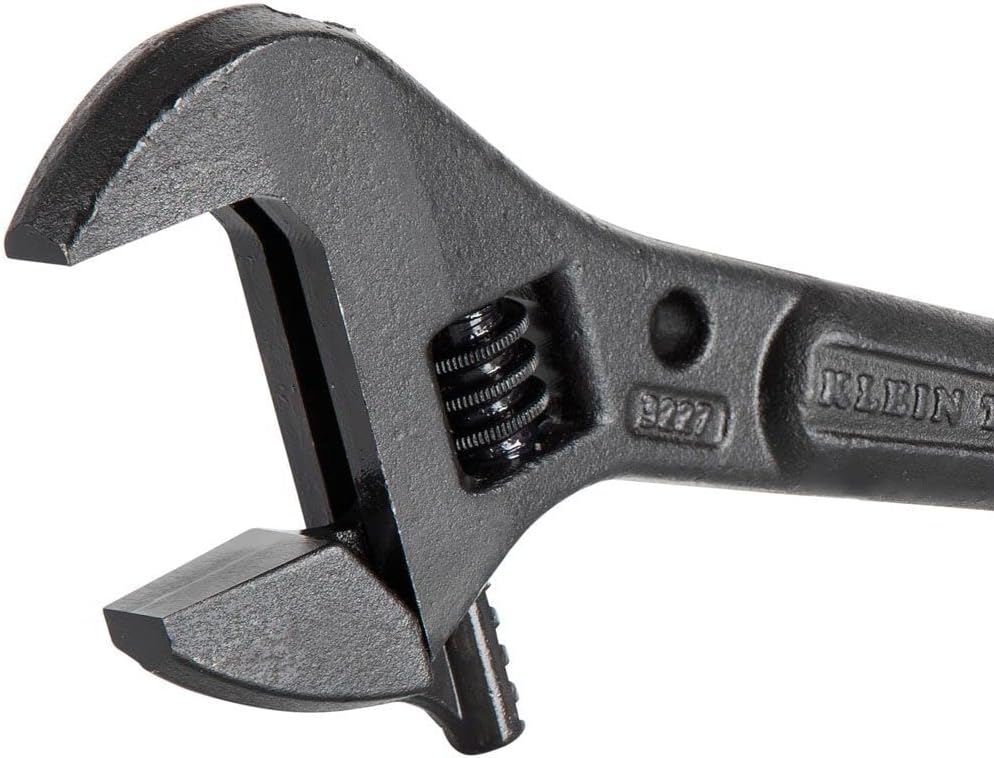 10-Inch Adjustable Spud Wrench by Klein Tools - Extra Wide with Tether Hole, Made in USA for 1-7/16-Inch Nuts and Bolts