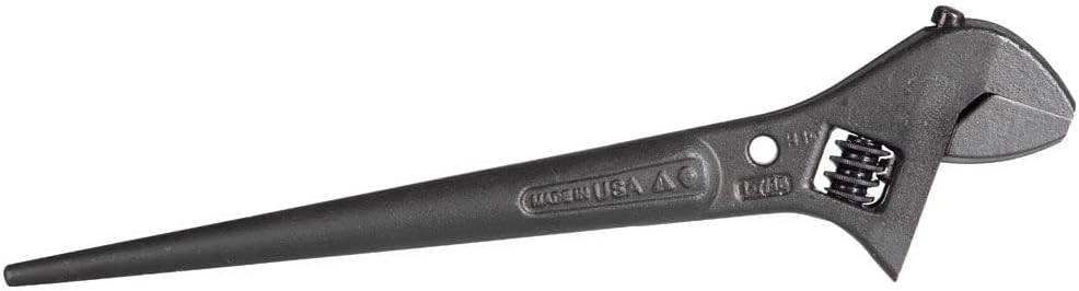10-Inch Adjustable Spud Wrench by Klein Tools - Extra Wide with Tether Hole, Made in USA for 1-7/16-Inch Nuts and Bolts