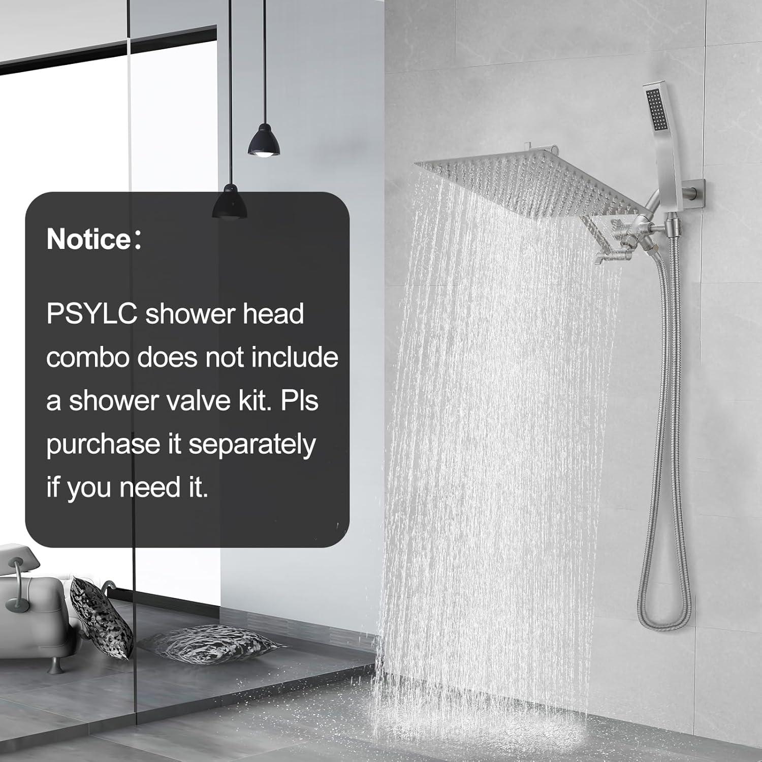 10 Inch All Metal Rain Shower Head with Handheld - High Pressure Dual Shower Head Combo, Adjustable Arm and 70" Hose - 3-Way Diverter - Brushed Nickel