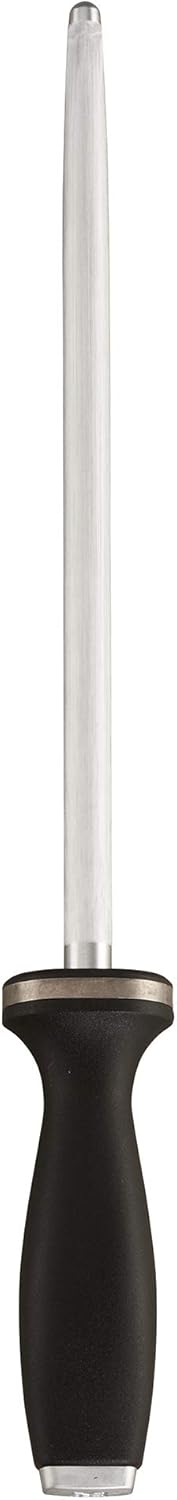 10-inch Black/Stainless Steel ZWILLING Accessories Sharpening Steel with End Cap