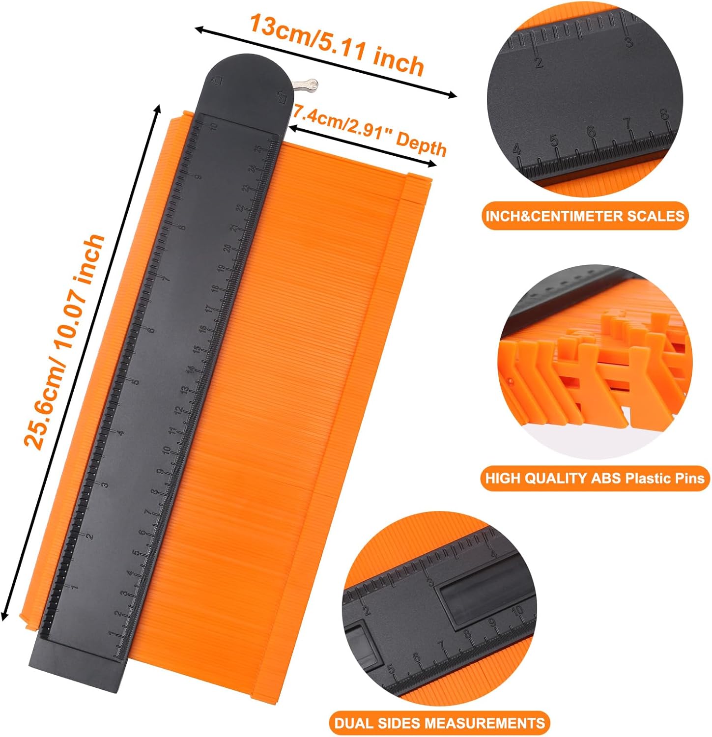10 Inch Contour Gauge Profile Tool with Lock for Woodworking - MECHEER Super Gauge Shape and Outline Duplicator