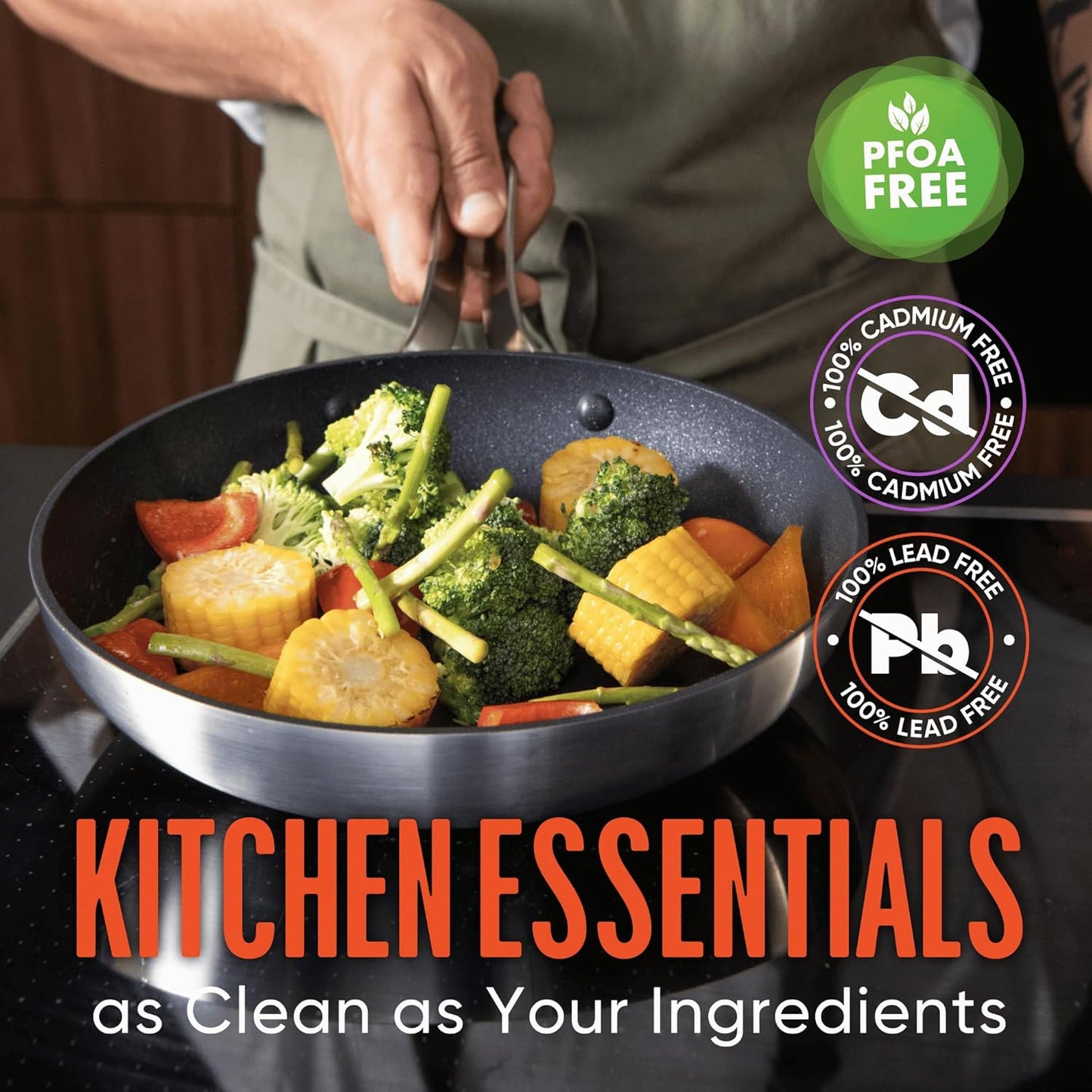 10 inch Emura Non Stick Frying Pan | Professional Aluminum Cookware with Nonstick Coating | Scratch Resistant Skillet for All Stovetops, Induction & Oven Safe