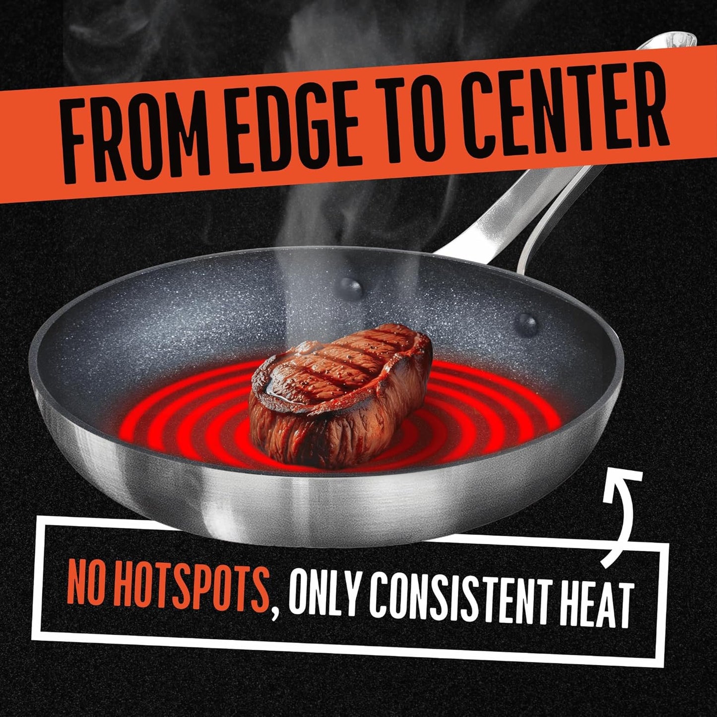 10 inch Emura Non Stick Frying Pan | Professional Aluminum Cookware with Nonstick Coating | Scratch Resistant Skillet for All Stovetops, Induction & Oven Safe