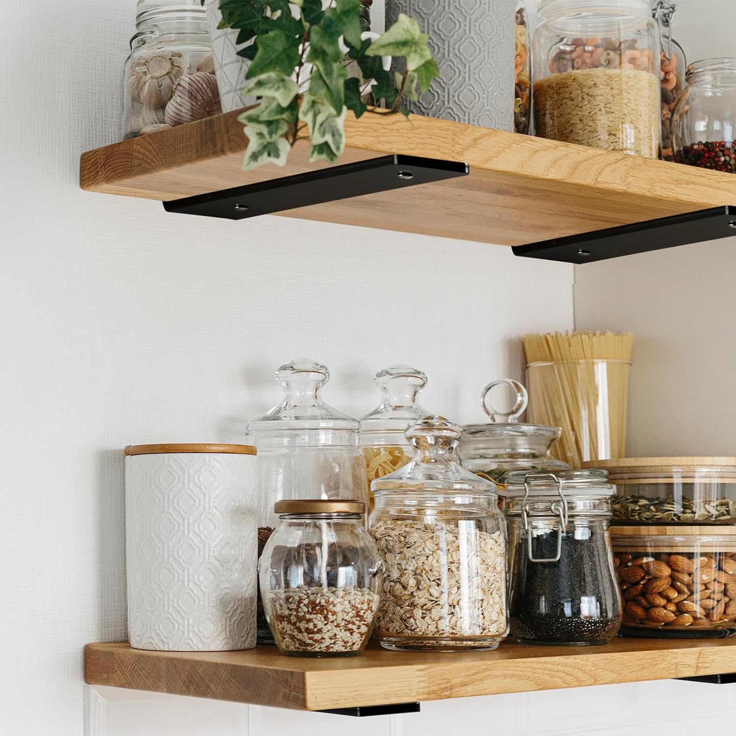 10 Inch Heavy Duty Black L Shaped Floating Shelf Bracket 2 Pack for Shelves - 10”L x 1.6”H x 1.6”W