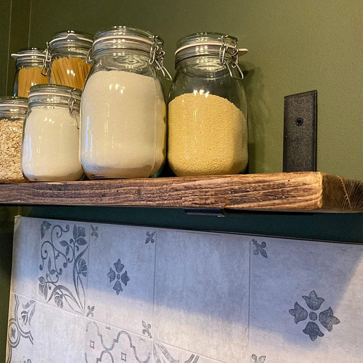 10 Inch Heavy Duty Black Metal Shelf Brackets (8PCS) - Rustic Industrial L Brackets for DIY Shelves - Wall Mount Hardware Included