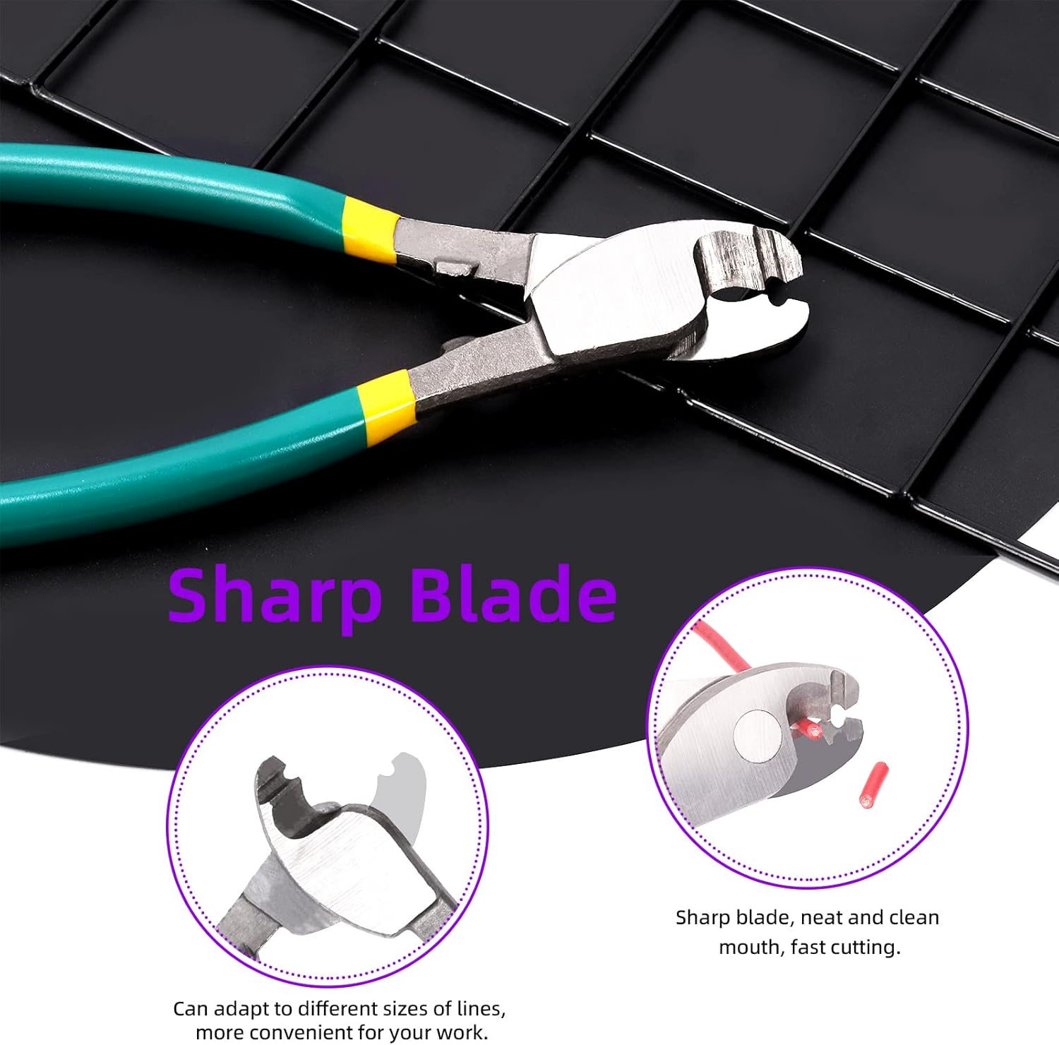 10 Inch Heavy Duty Stainless Steel Cable Cutters for Aluminum, Copper, Wire - High Leverage Wire Rope Cutter - Swpeet Wire Cutter for Communications Cable - 1PCS