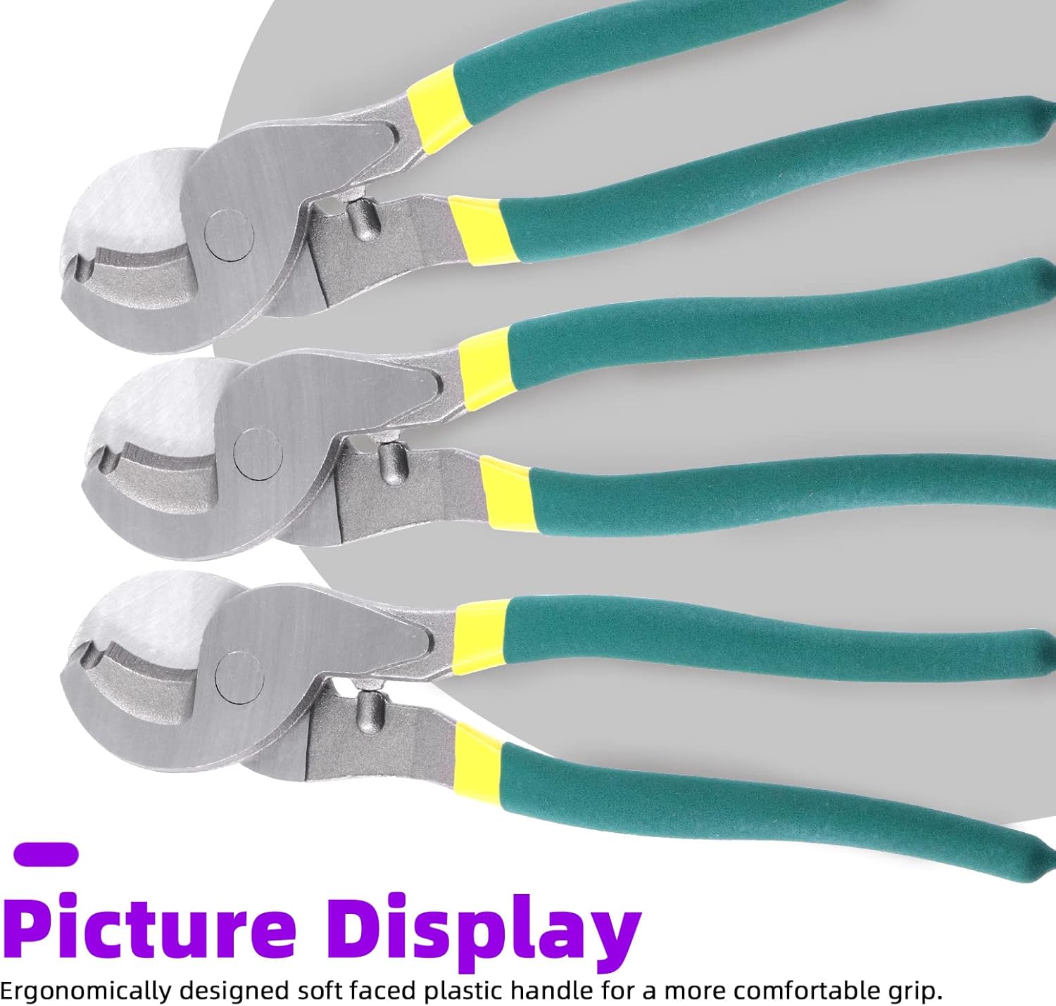 10 Inch Heavy Duty Stainless Steel Cable Cutters for Aluminum, Copper, Wire - High Leverage Wire Rope Cutter - Swpeet Wire Cutter for Communications Cable - 1PCS