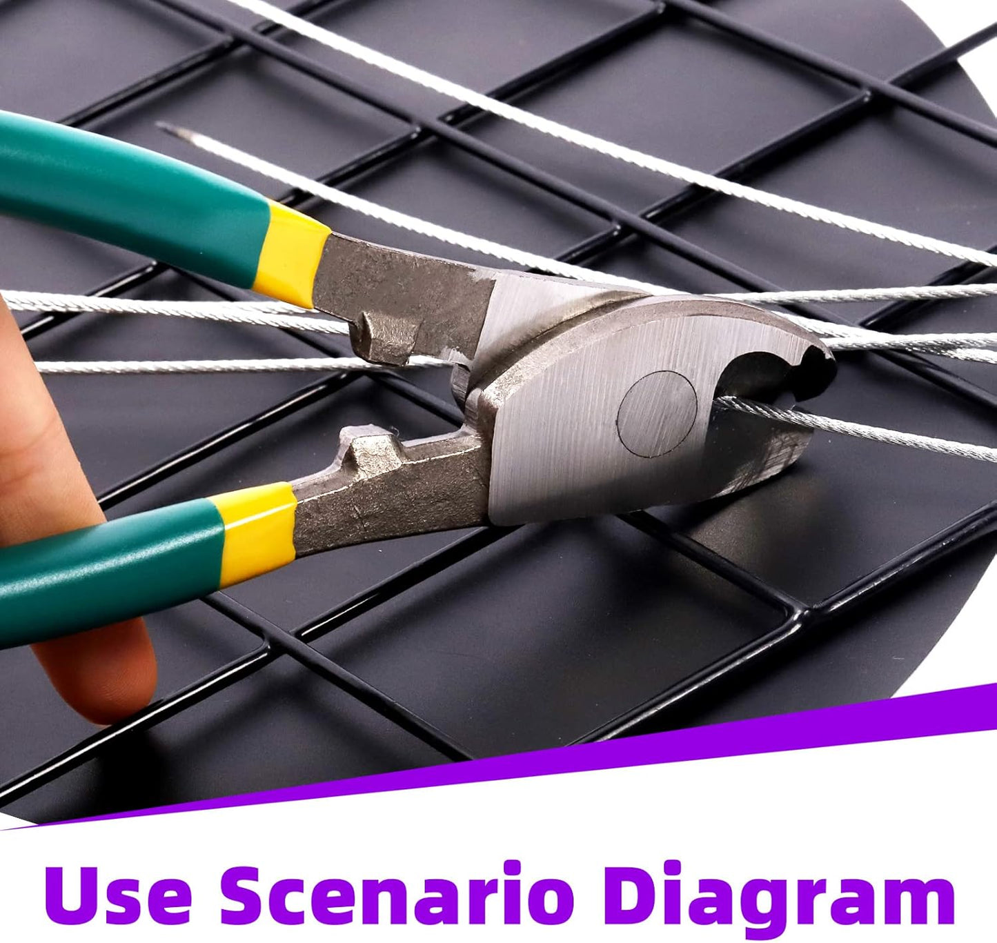 10 Inch Heavy Duty Stainless Steel Cable Cutters for Aluminum, Copper, Wire - High Leverage Wire Rope Cutter - Swpeet Wire Cutter for Communications Cable - 1PCS