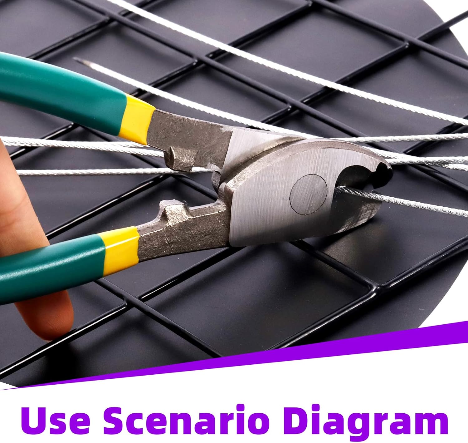 10 Inch Heavy Duty Stainless Steel Cable Cutters for Aluminum, Copper, Wire - High Leverage Wire Rope Cutter - Swpeet Wire Cutter for Communications Cable - 1PCS