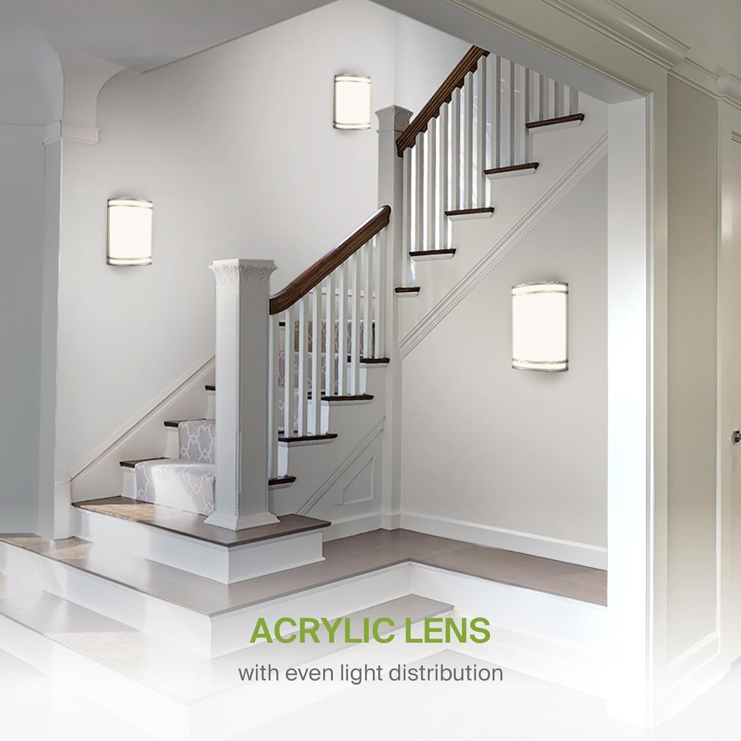 10 Inch LED Indoor Wall Sconce Light Fixture - Modern Brushed Nickel Finish - Adjustable Color Temperature - Half Cylinder Design - ETL & Energy Star Certified