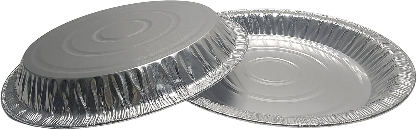 10 Inch Medium Depth Disposable Pie Pans - Sturdy Aluminum Pie Tins for Baking Pies & Desserts