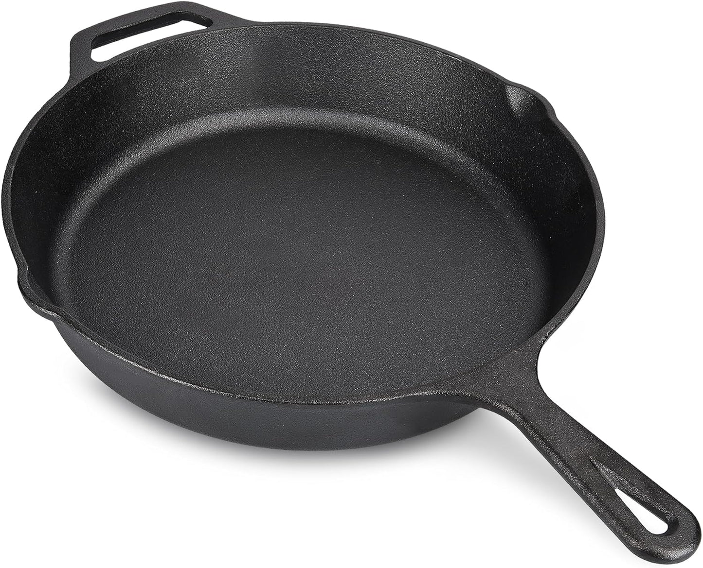 10 Inch Navaris Cast Iron Skillet - Pre-Seasoned Pan for Frying, Cooking, Oven, Stove Top, Camping - Durable Cookware