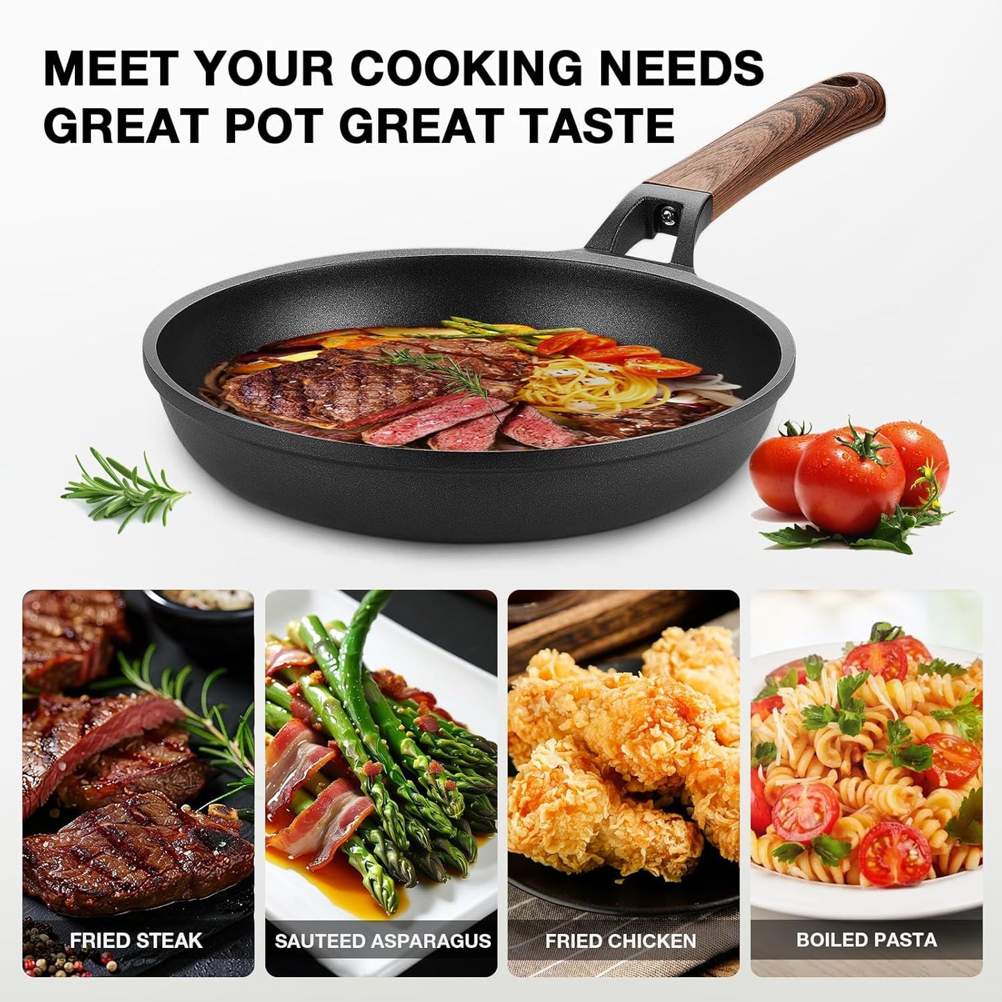 10 Inch Nonstick Frying Pan for All Stovetops - PFOA Free Skillet Omelette Cookware