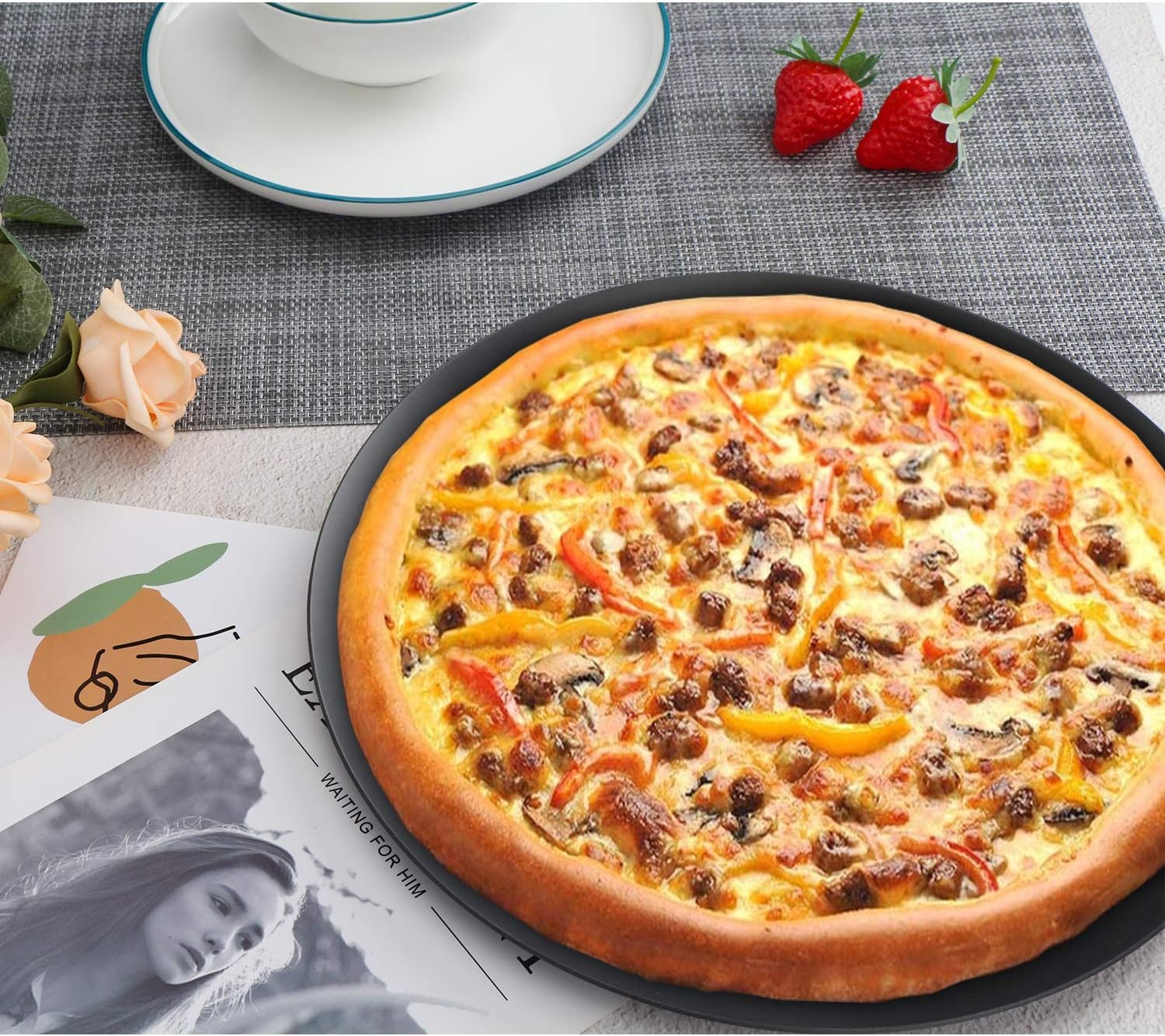 10 Inch Perforated Pizza Pan with Holes - Aluminum Alloy Round Vented Pizza Crisper Pan for Oven - Pizza Baking Tray for Home Kitchen