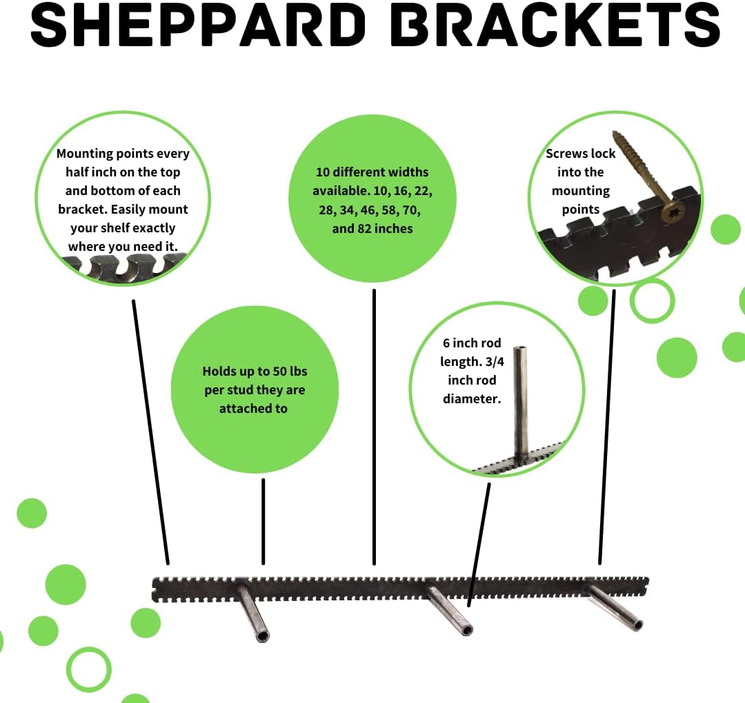 10 Inch SB Sheppard Brackets Floating Shelf Brackets - Easy Install & Heavy Duty