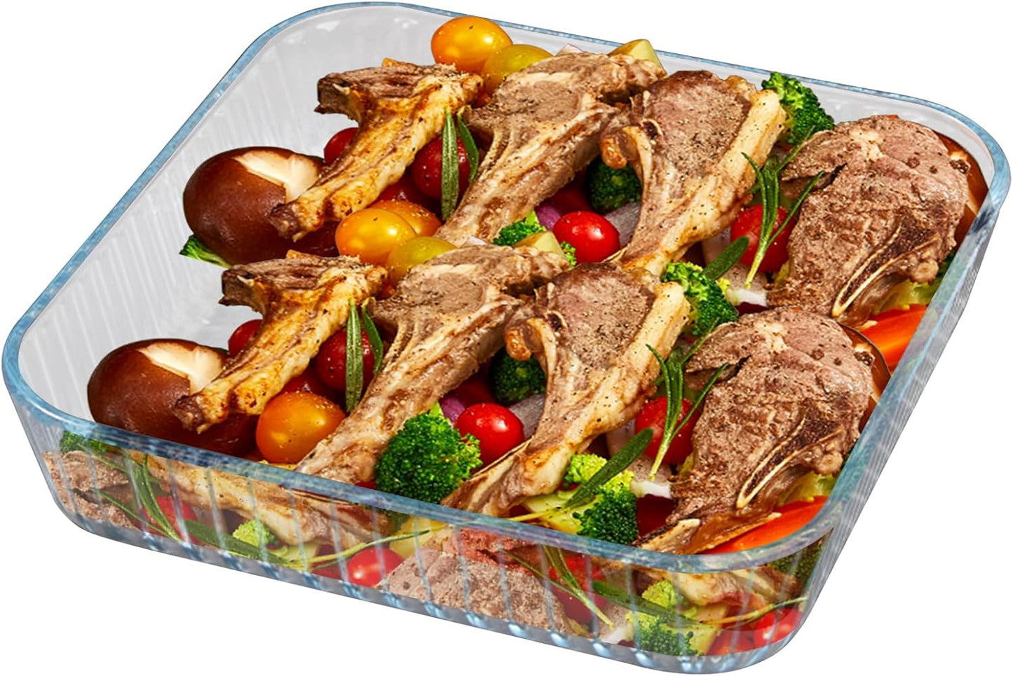 10 Inch Square Glass Deep Pie Dish - 2.6L Capacity - Clear & Durable Oven Baking Pan