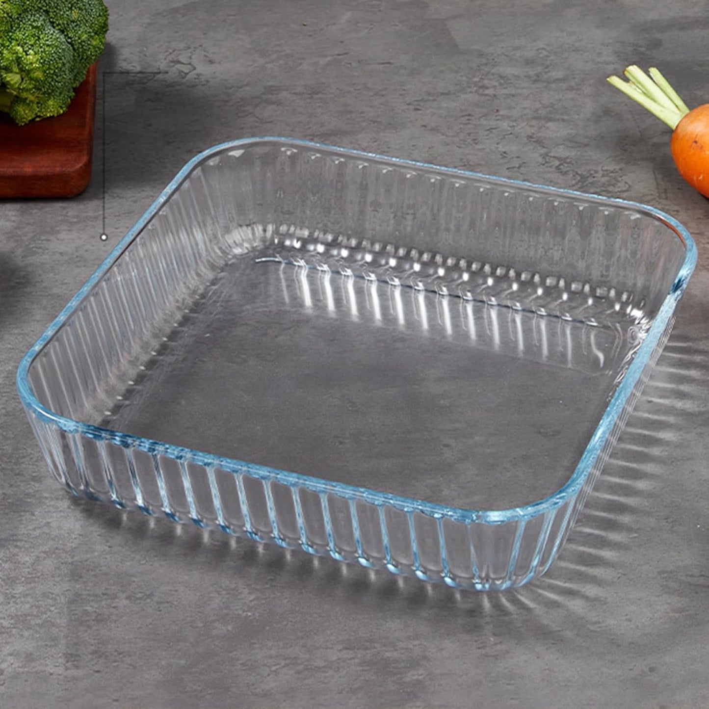 10 Inch Square Glass Deep Pie Dish - 2.6L Capacity - Clear & Durable Oven Baking Pan