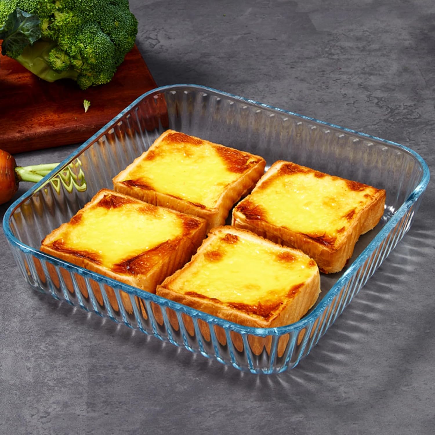 10 Inch Square Glass Deep Pie Dish - 2.6L Capacity - Clear & Durable Oven Baking Pan