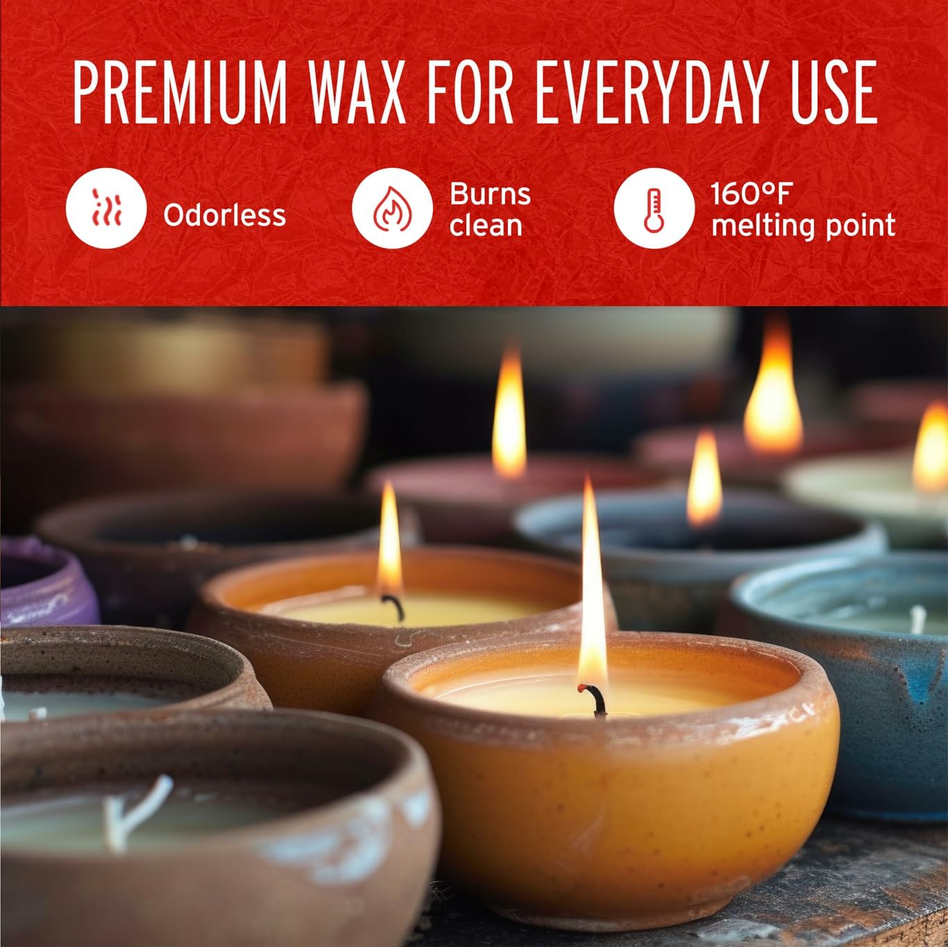 10 lb Pack of Easy-to-Use Paraffin Wax Pastilles for Candle Making with 160F Melt Point