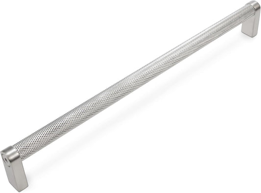 10 Pack 11.3" Brushed Satin Nickel Knurled Cabinet Pulls - Kitchen Cabinet Handles