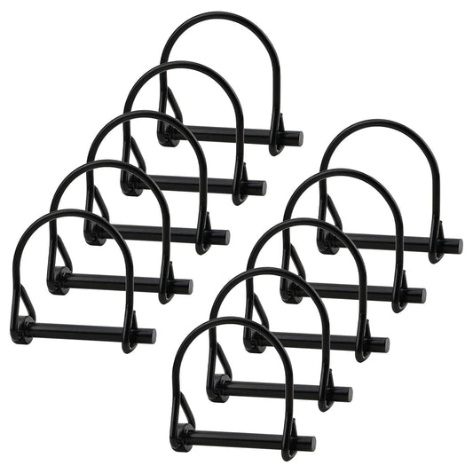 10 Pack 1/4" Heavy Duty Wire Lock Pins for Trailers, Farm, Lawn, Garden - Safety Coupler Shaft Locking Pin - Hitch PTO Pin