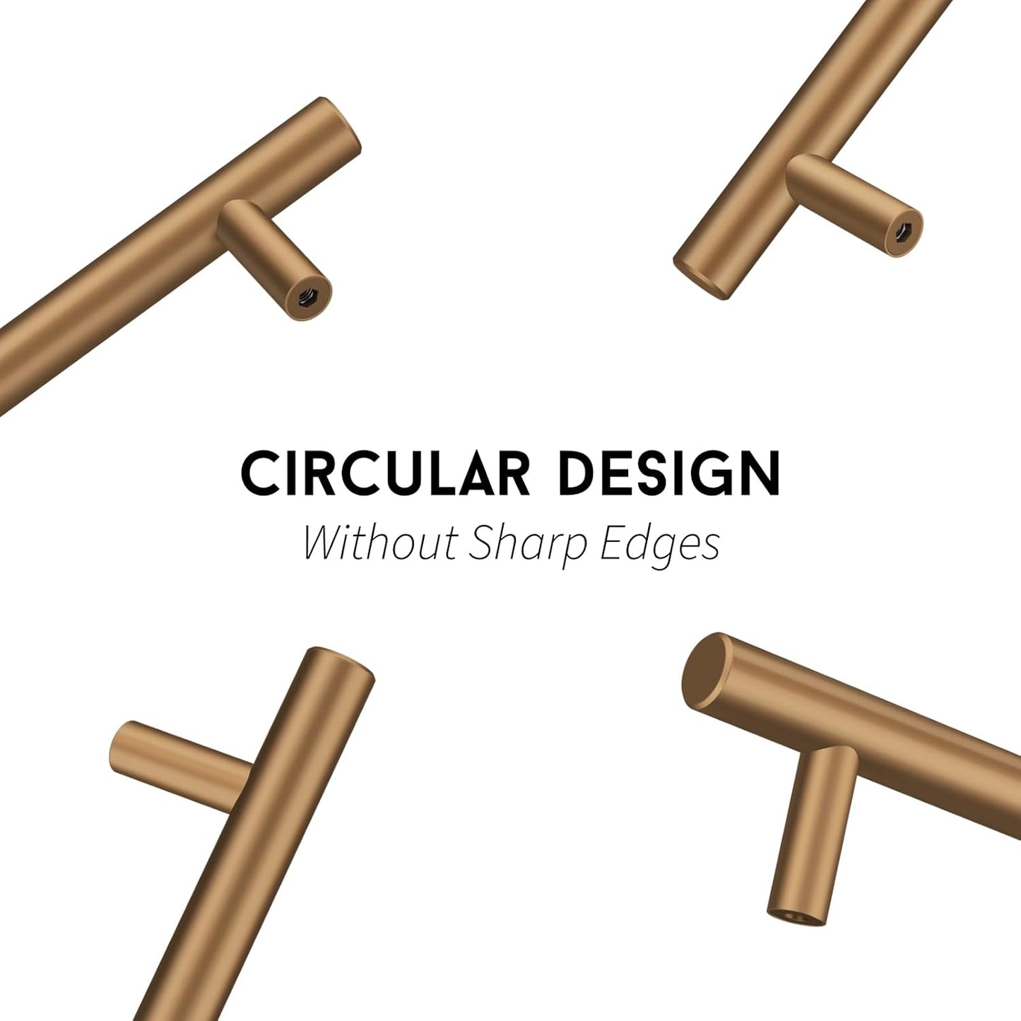 10 Pack 2-1/2 inch Champagne Bronze Cabinet Pulls - Gold Handles for Kitchen, Bathroom, Bedroom - Brushed Furniture Handles