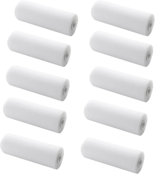 10 Pack 4 Inch Foam Paint Roller Covers with High Density Sponge - Small Roller Nap Replacements for Paint Rollers