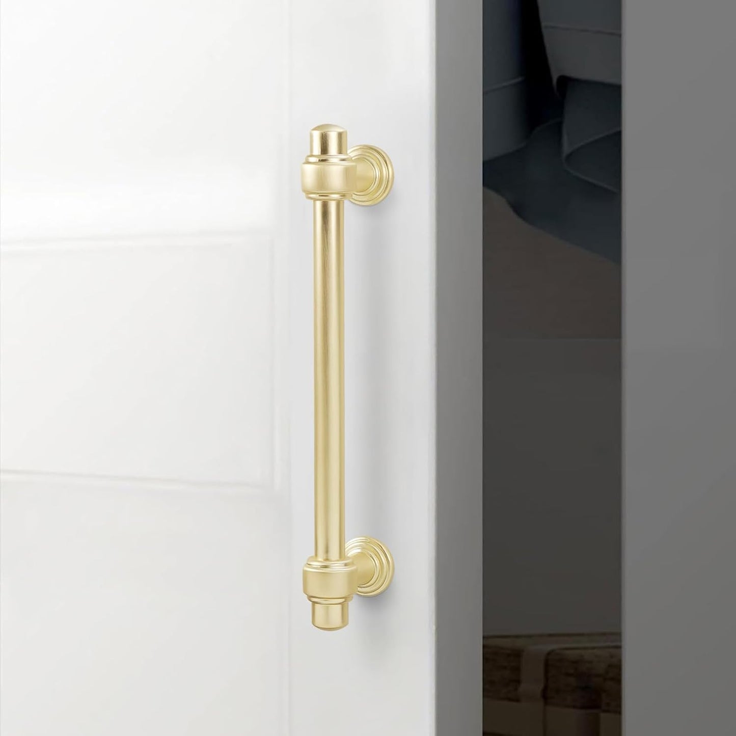 10 Pack 5 Inch Brushed Gold Kitchen Cabinet Handles - Solid Zinc Alloy Drawer Pulls