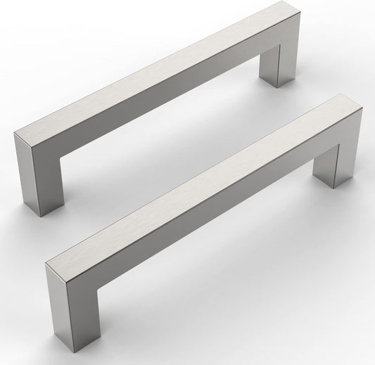 10 Pack 5 Inch Brushed Nickel Cabinet Pulls - Stainless Steel Kitchen Handles for Cabinets, Drawer Pulls - Nickel Cabinet Hardware for Kitchen